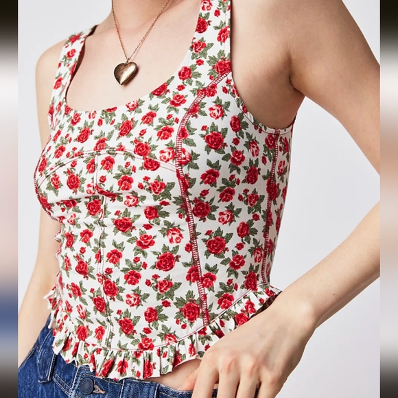 Free People Melanie Tank in Ivory Combo - Picture 3 of 5